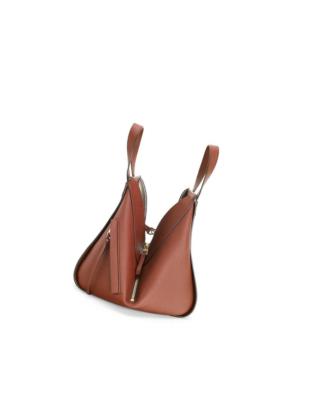 Loewe Small Hammock bag in pebble grain calfskin Rust | 4682MGWEF