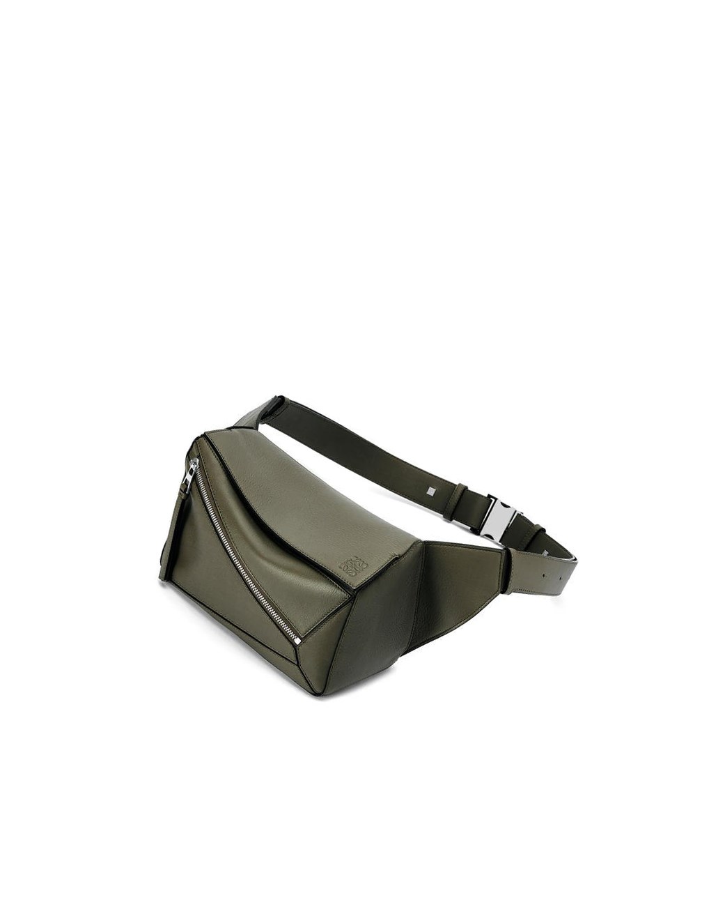 Loewe Small Puzzle Bumbag in classic calfskin Kaki Vert | 1368BPWUS