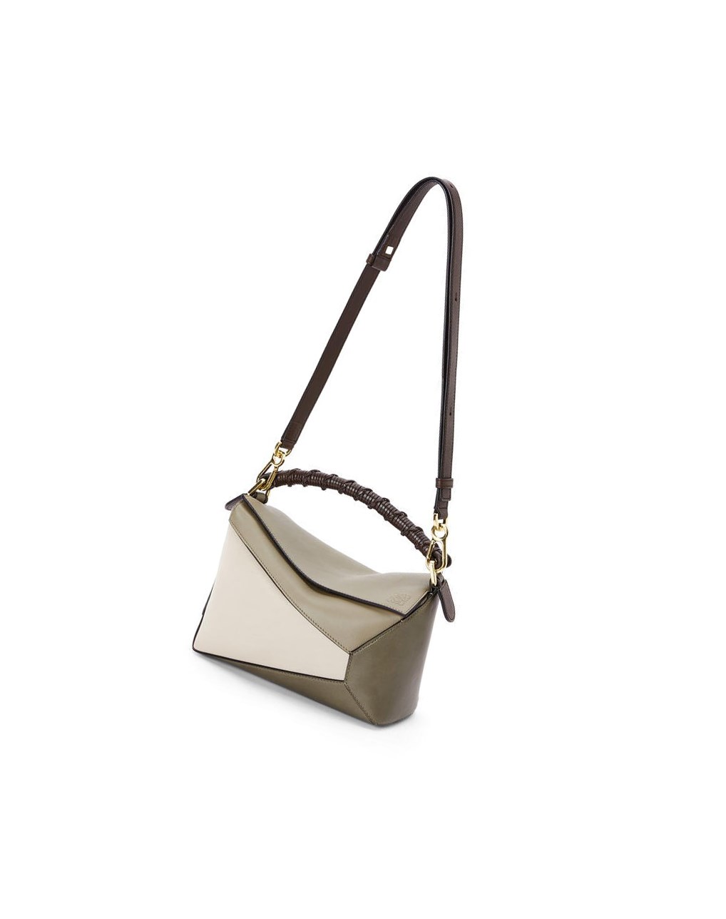 Loewe Small Puzzle Edge bag in nappa calfskin Vert Noir | 0769QOUMN