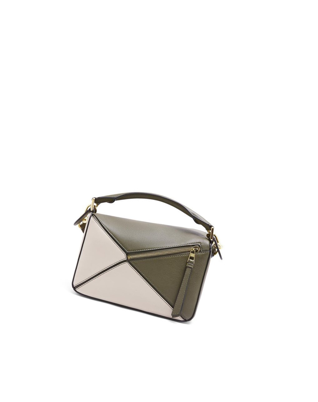 Loewe Small Puzzle bag in classic calfskin Vert Noir | 5234BVEWP