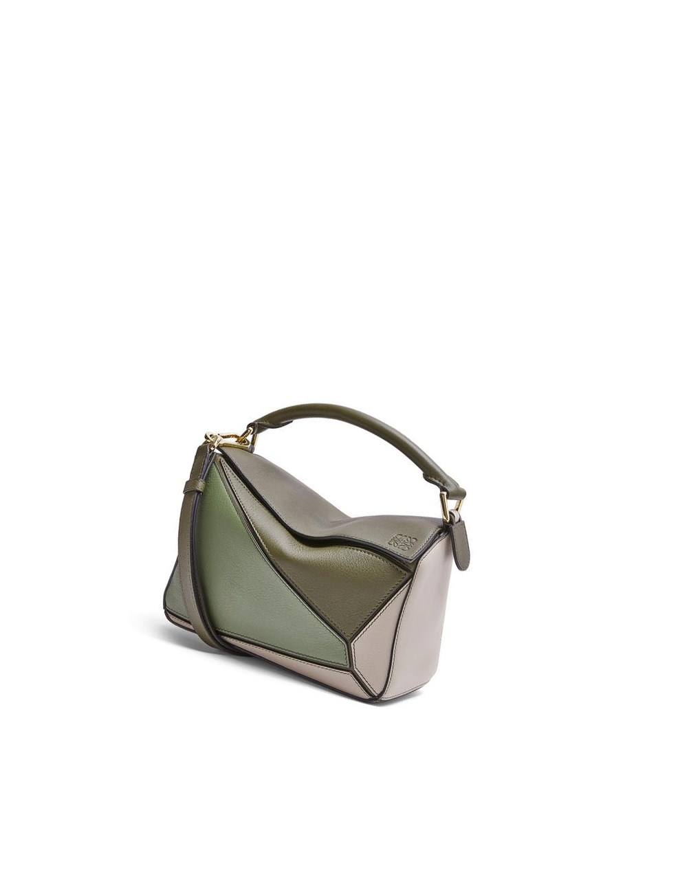 Loewe Small Puzzle bag in classic calfskin Vert Noir | 5234BVEWP