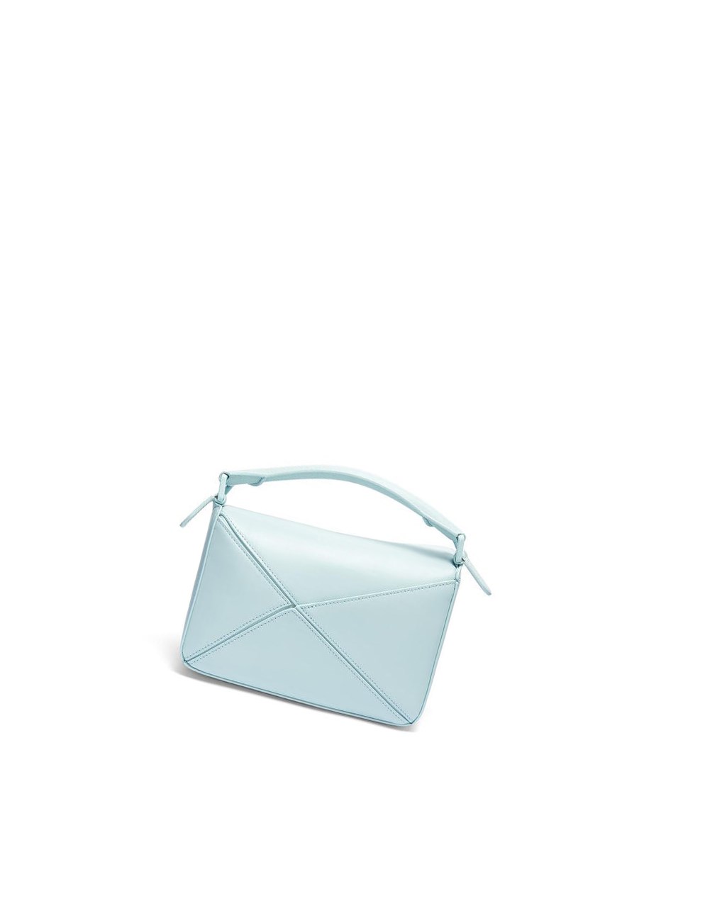 Loewe Small Puzzle bag in satin calfskin Aquamarine | 1784HLPIX