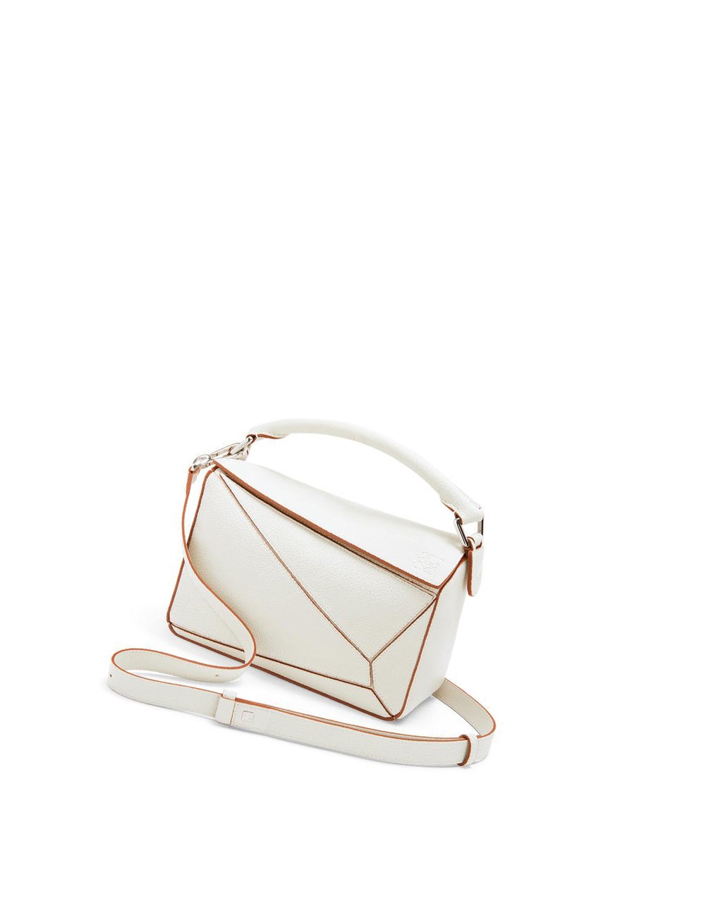 Loewe Small Puzzle bag in soft grained calfskin Blanche | 3486DAPSE