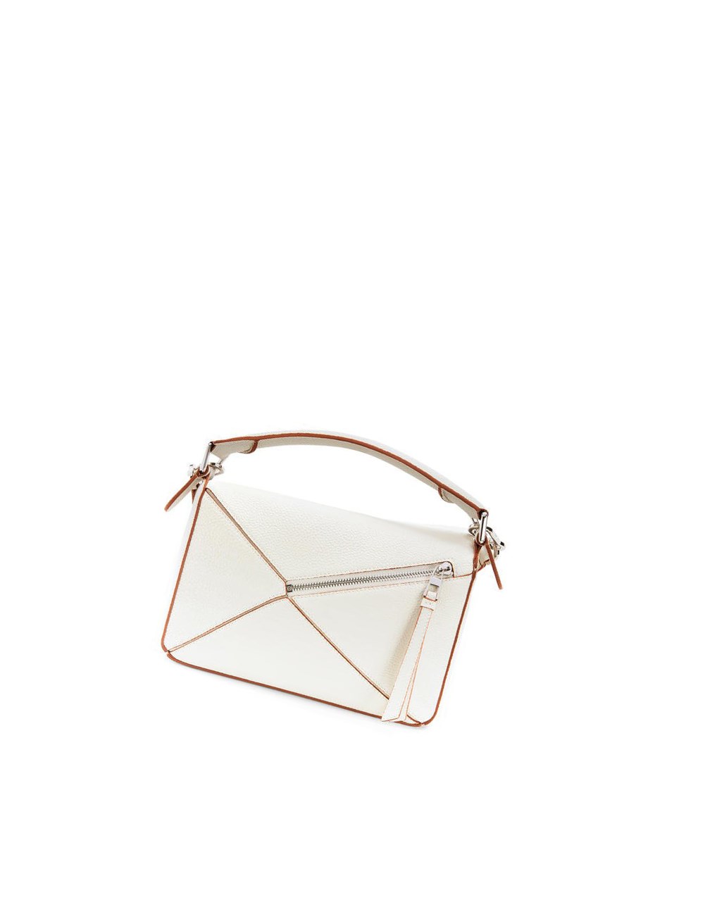 Loewe Small Puzzle bag in soft grained calfskin Blanche | 3486DAPSE