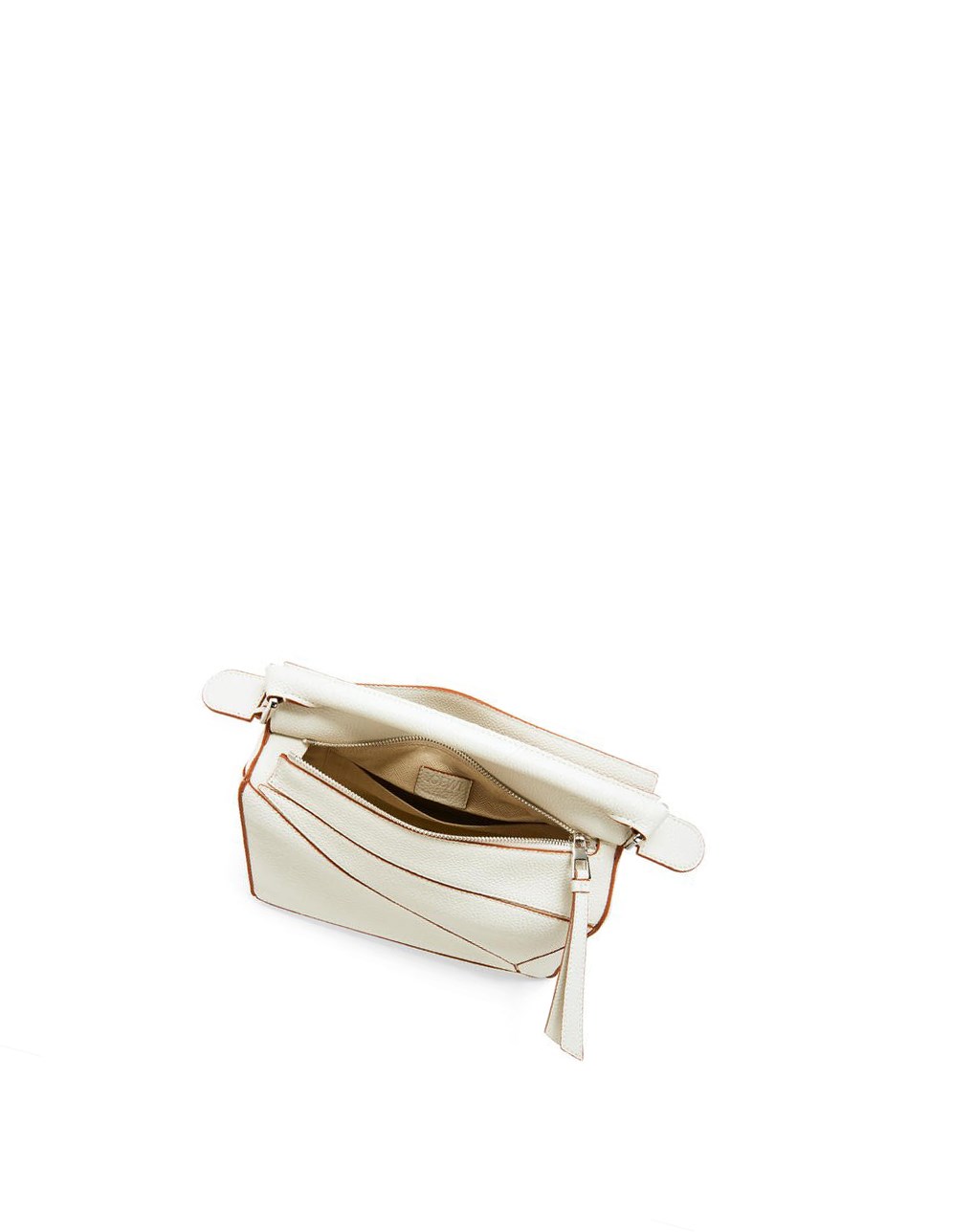 Loewe Small Puzzle bag in soft grained calfskin Blanche | 3486DAPSE