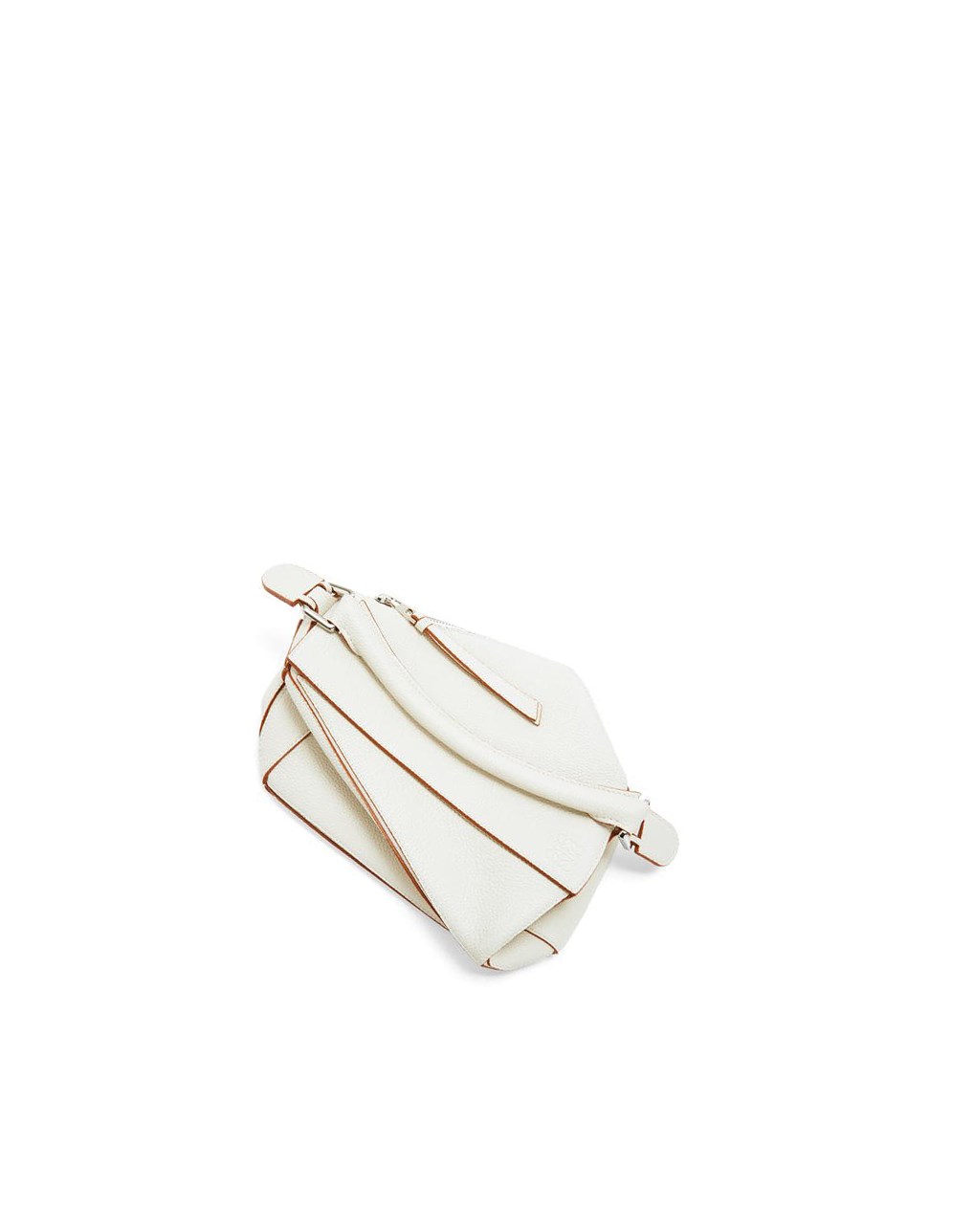 Loewe Small Puzzle bag in soft grained calfskin Blanche | 3486DAPSE