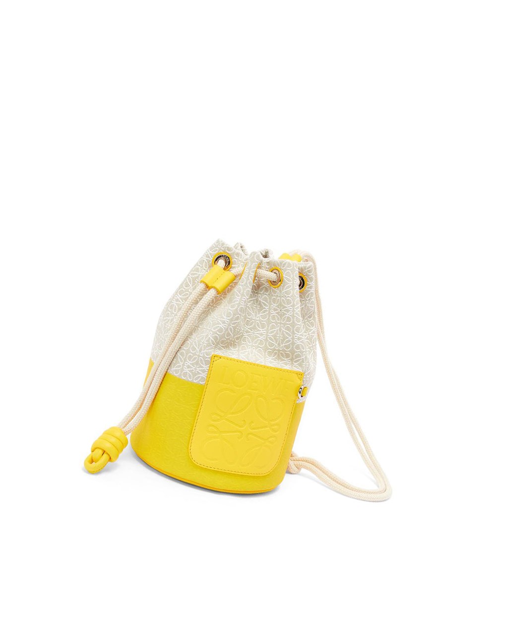 Loewe Small Sailor bag in coated jacquard and calfskin Citron | 3462TSOJH