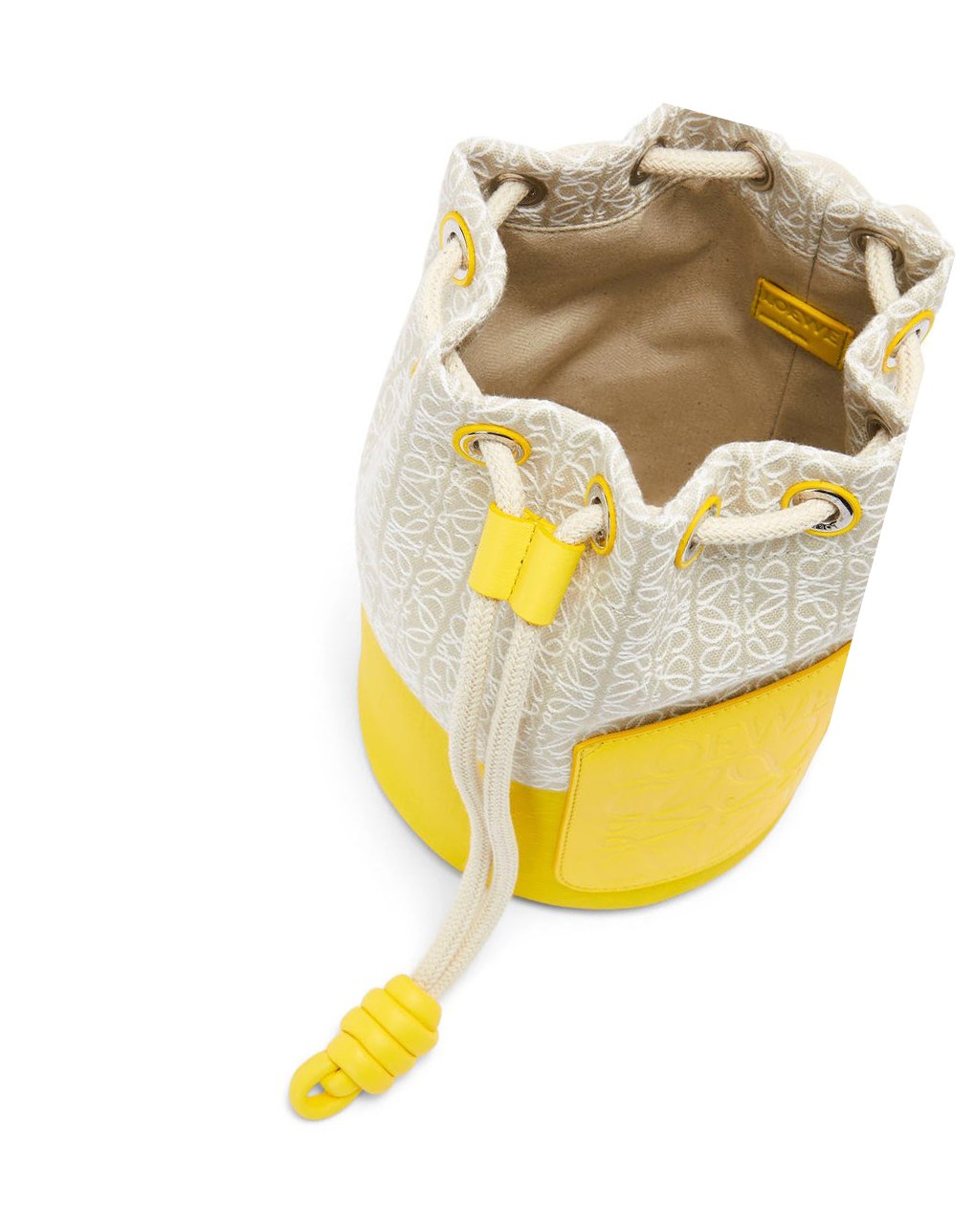 Loewe Small Sailor bag in coated jacquard and calfskin Citron | 3462TSOJH