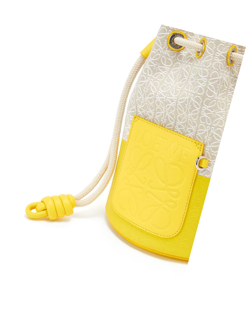 Loewe Small Sailor bag in coated jacquard and calfskin Citron | 3462TSOJH