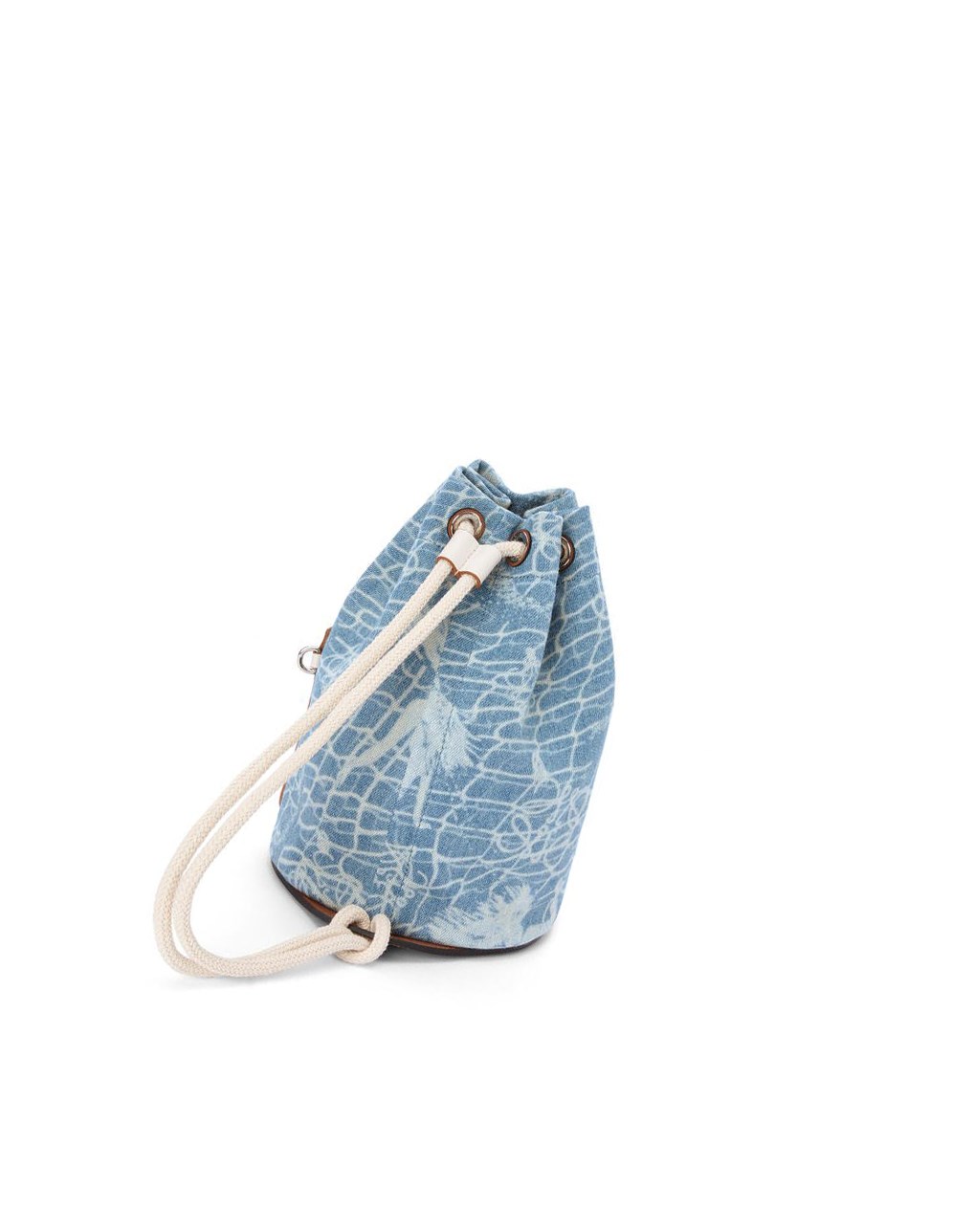 Loewe Small Sailor bag in denim and calfskin Indigo Blanche | 3147ZBWNH