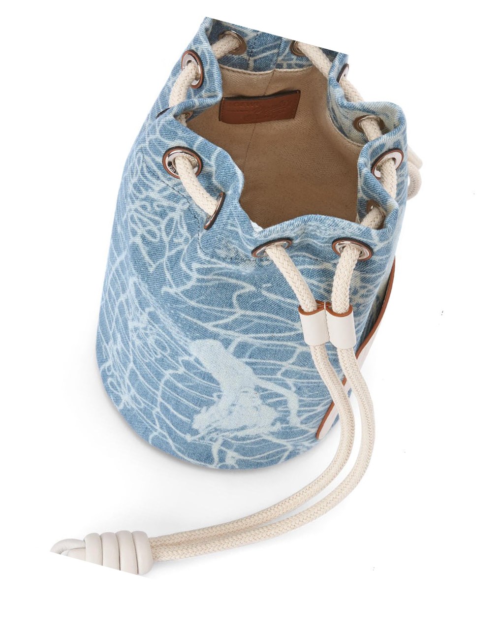 Loewe Small Sailor bag in denim and calfskin Indigo Blanche | 3147ZBWNH