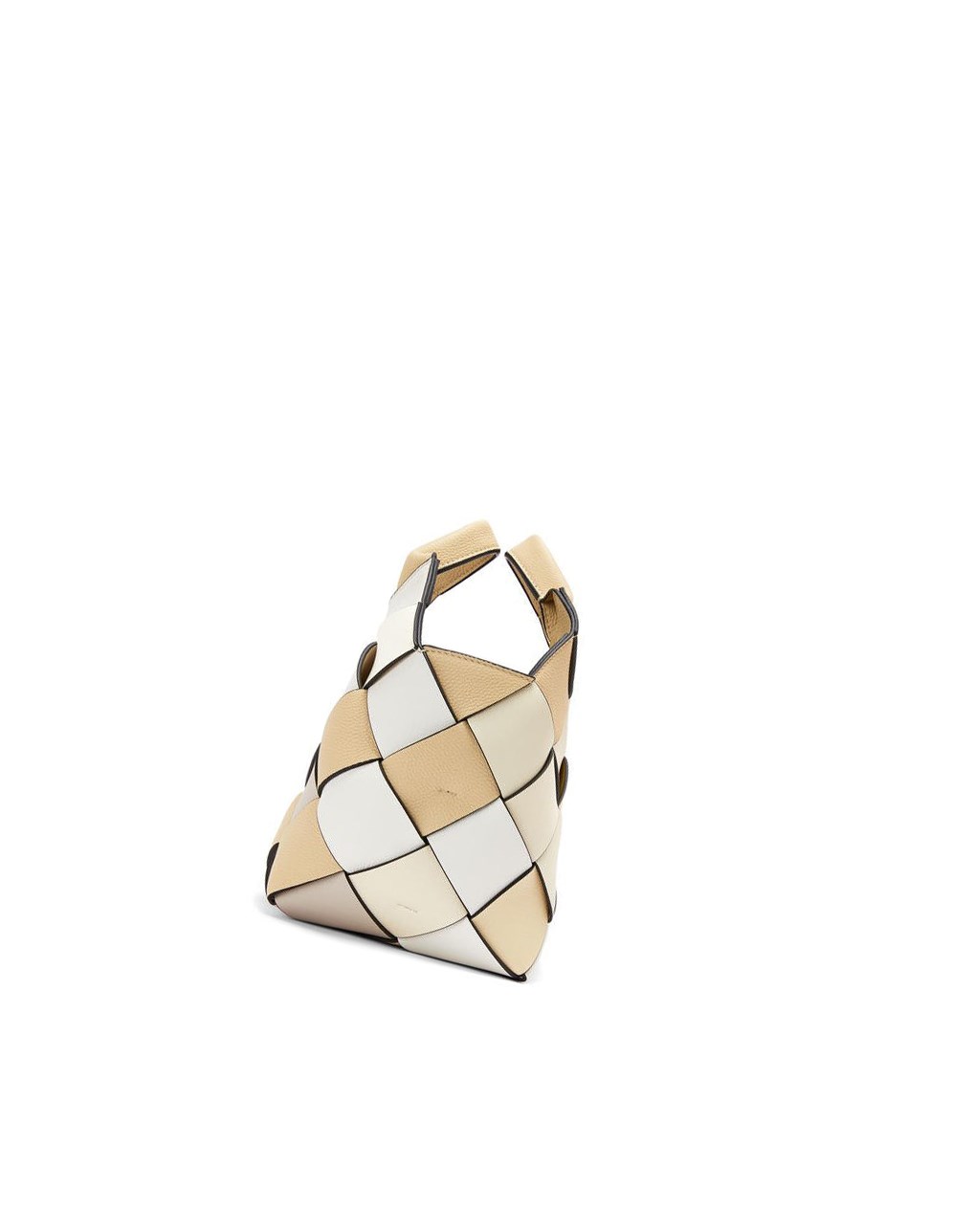 Loewe Small Surplus Cuir Woven basket bag in calfskin Beige Blanche | 7012RKXWH