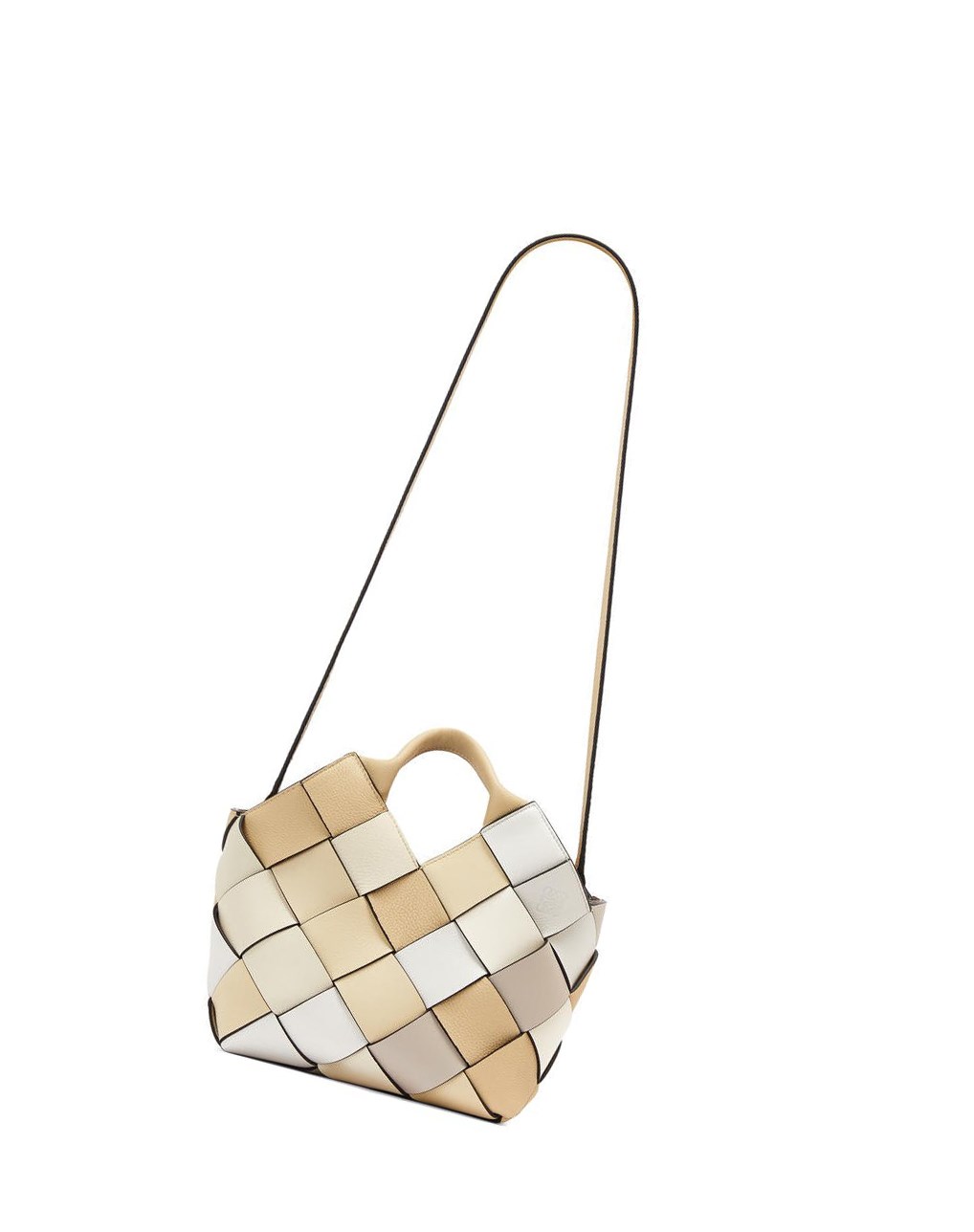 Loewe Small Surplus Cuir Woven basket bag in calfskin Beige Blanche | 7012RKXWH