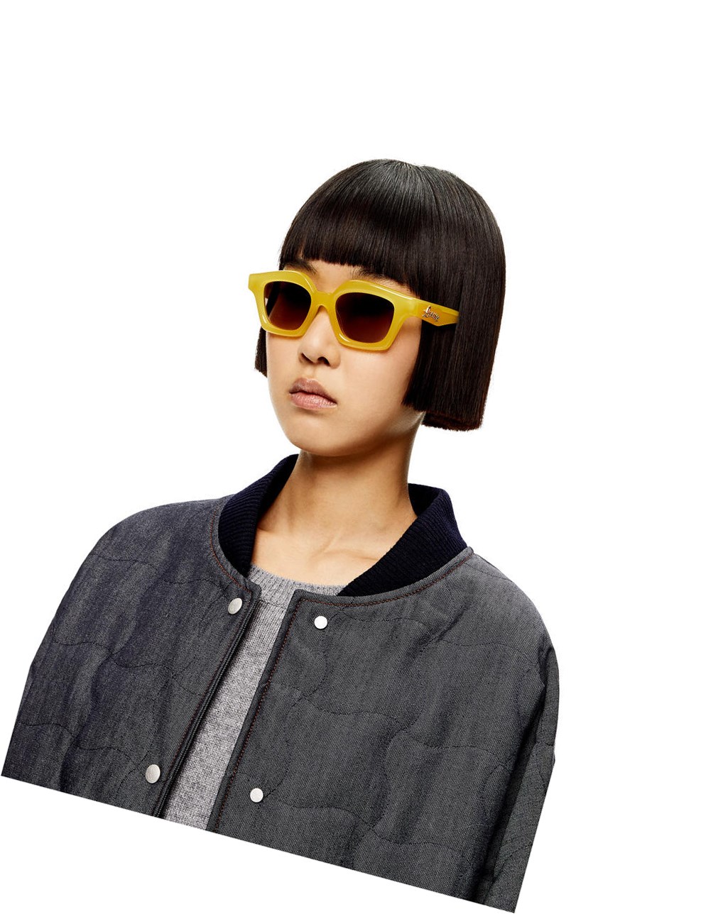 Loewe Small browline sunglasses in acetate Jaune | 7915TMPEH