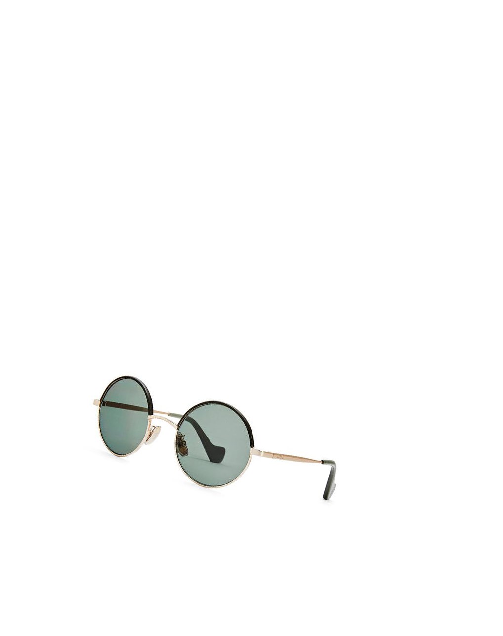 Loewe Small round sunglasses in metal Kaki Vert | 2678ZTDCH