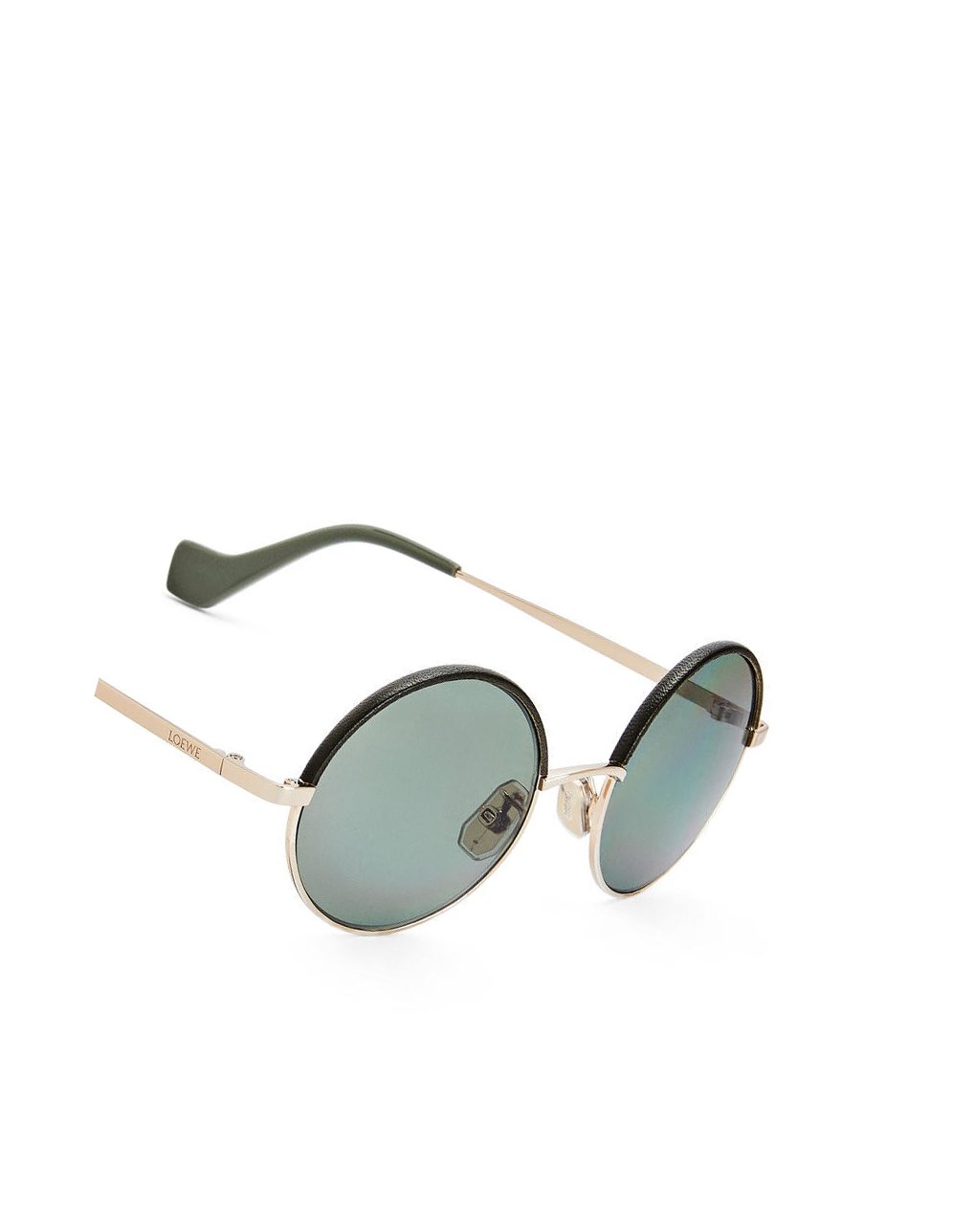 Loewe Small round sunglasses in metal Kaki Vert | 2678ZTDCH