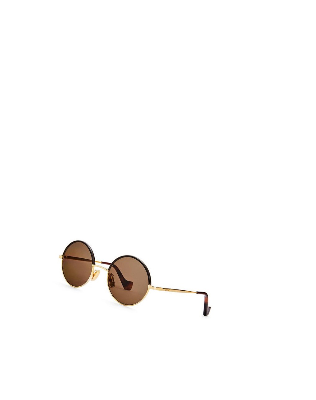 Loewe Small round sunglasses in metal Marron Foncé | 1379LYCWN