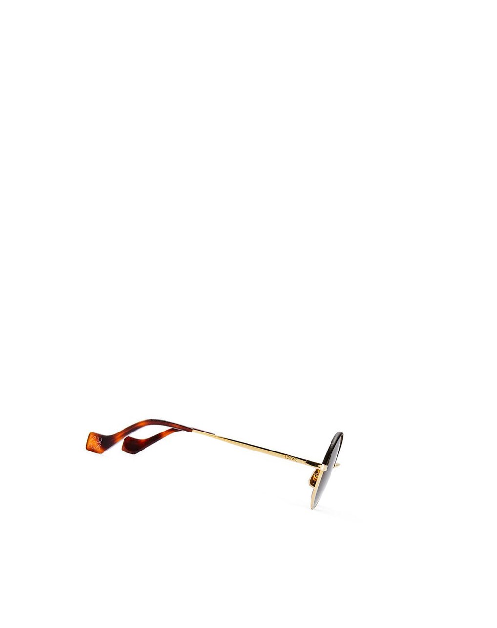 Loewe Small round sunglasses in metal Marron Foncé | 1379LYCWN