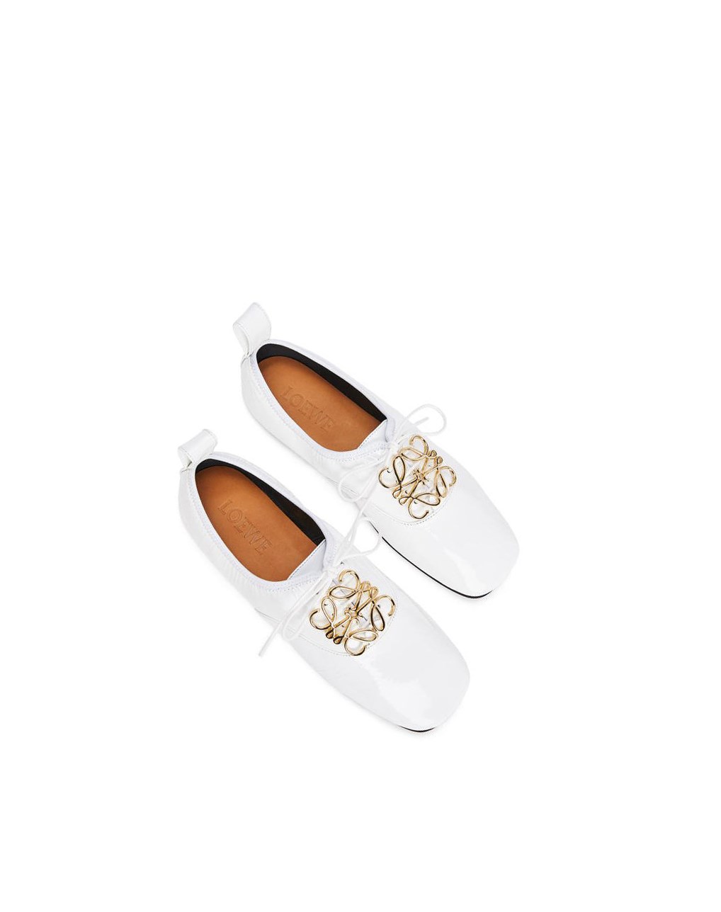 Loewe Soft derby anagram in patent calf Blanche | 5496DGFQV