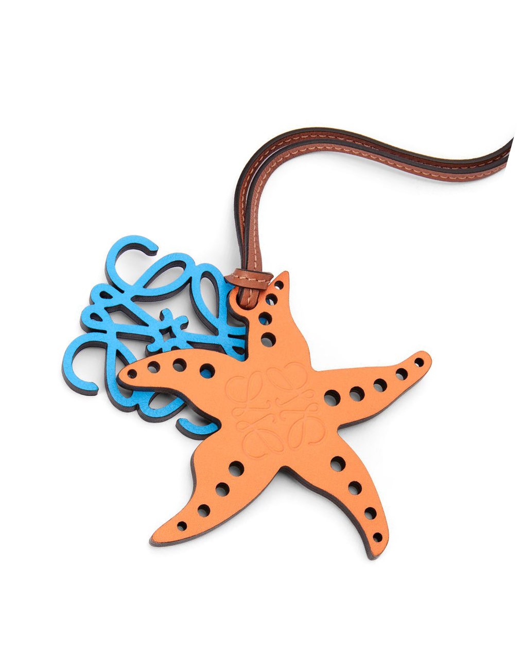 Loewe Starfish charm in calfskin and brass Vert Orange Clair | 7821QRCUZ