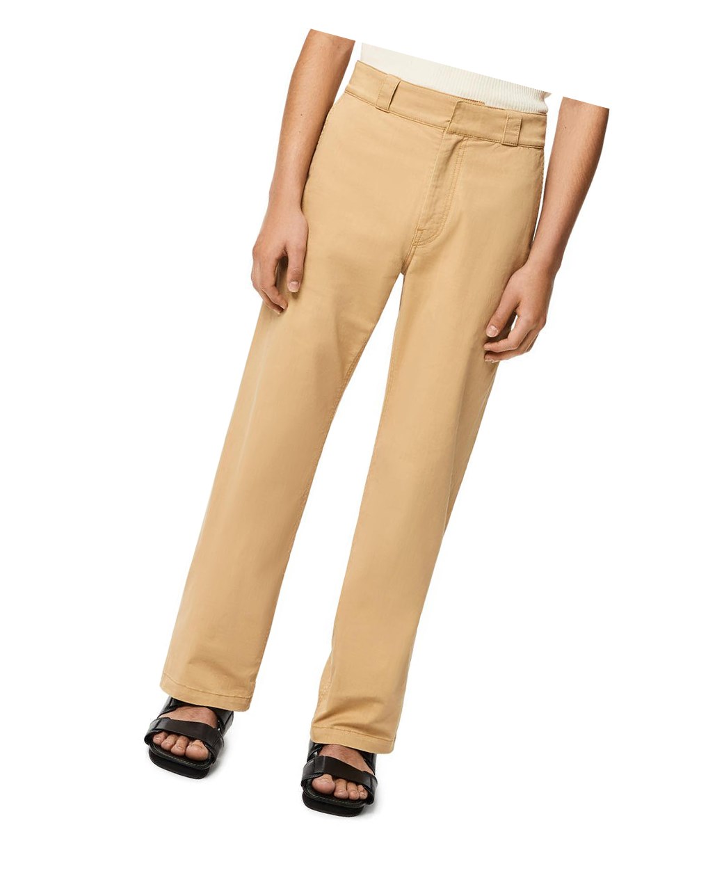 Loewe Straight leg trousers in cotton Beige | 6475QLTJY