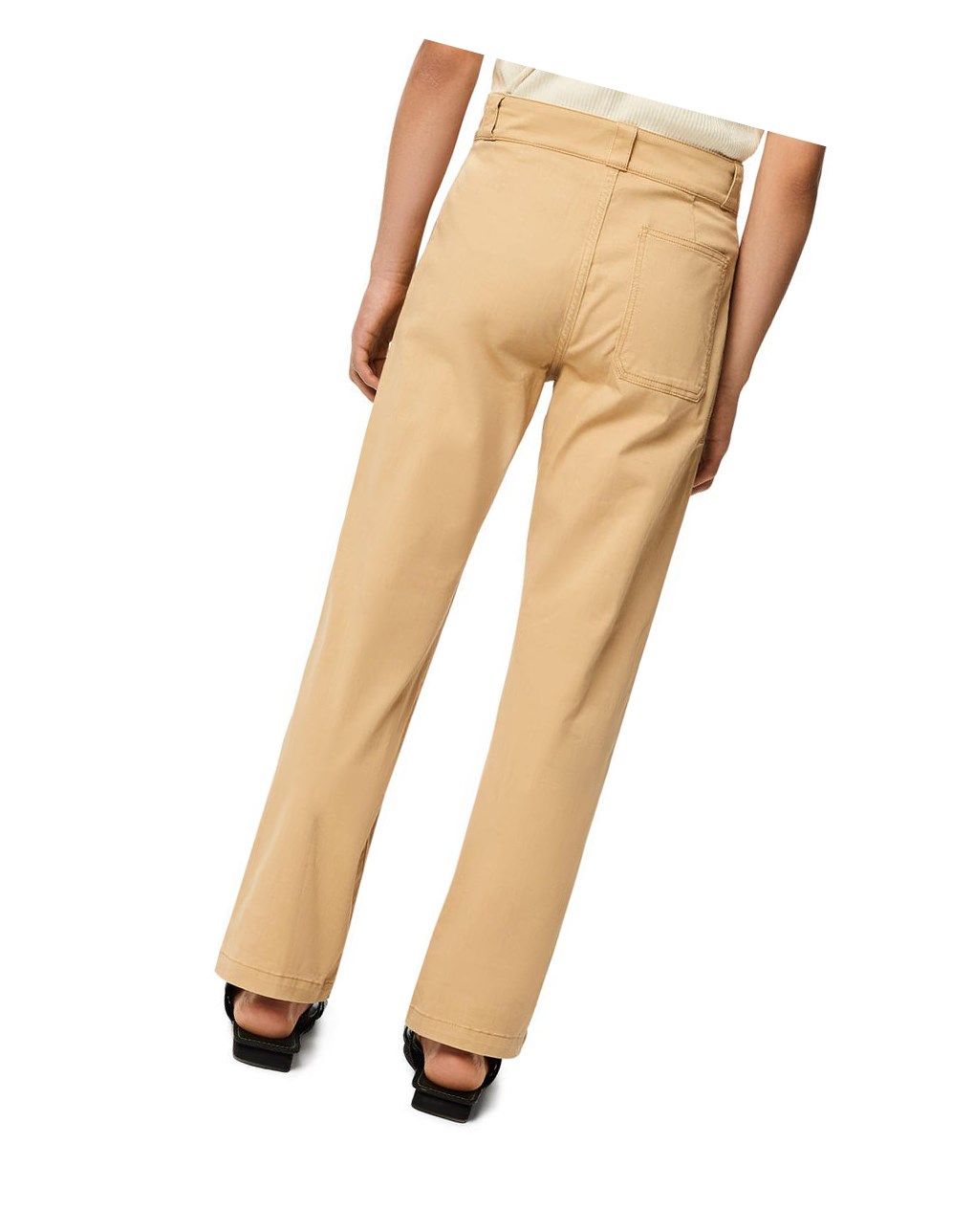 Loewe Straight leg trousers in cotton Beige | 6475QLTJY