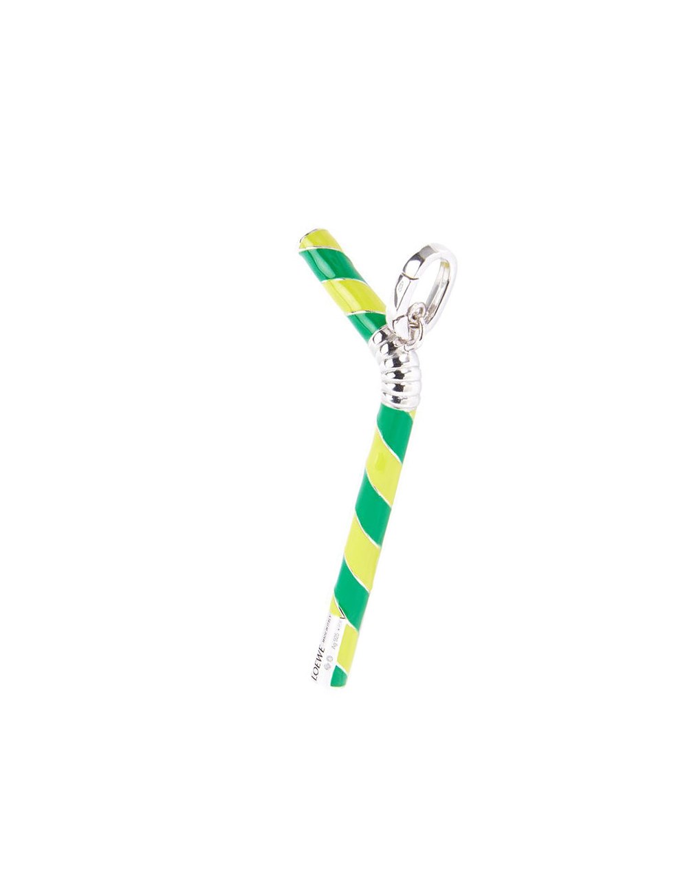 Loewe Straw pendant in sterling silver and enamel Jaune Vert | 5234KMPRX