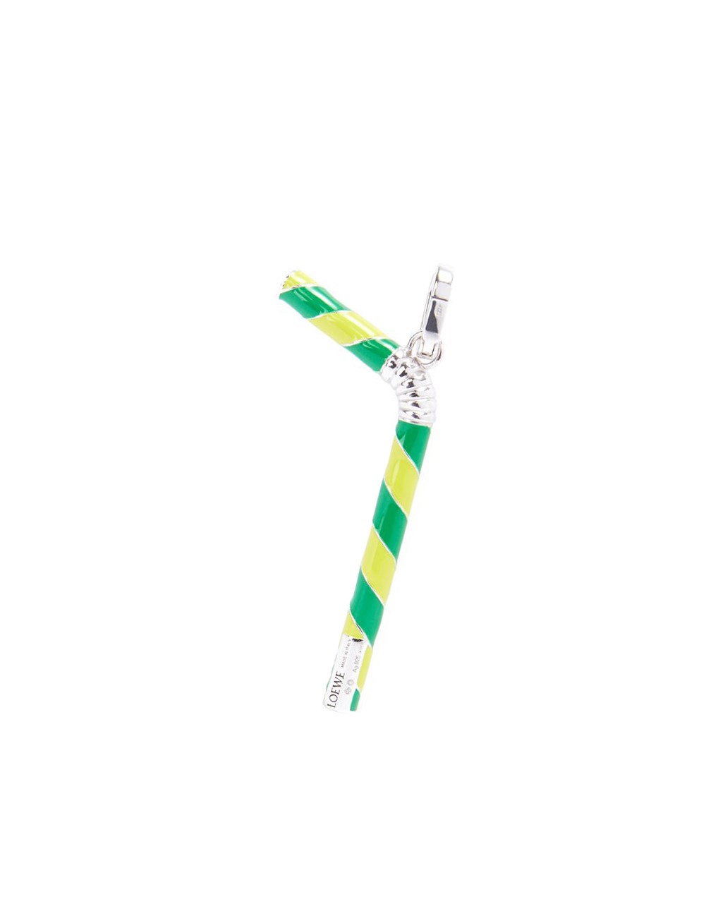 Loewe Straw pendant in sterling silver and enamel Jaune Vert | 5234KMPRX