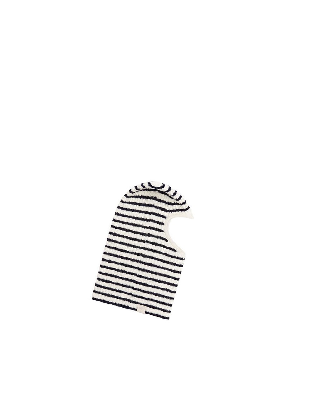 Loewe Stripe heart balaclava in wool Blanche Bleu Marine Bleu | 9145OCZNL