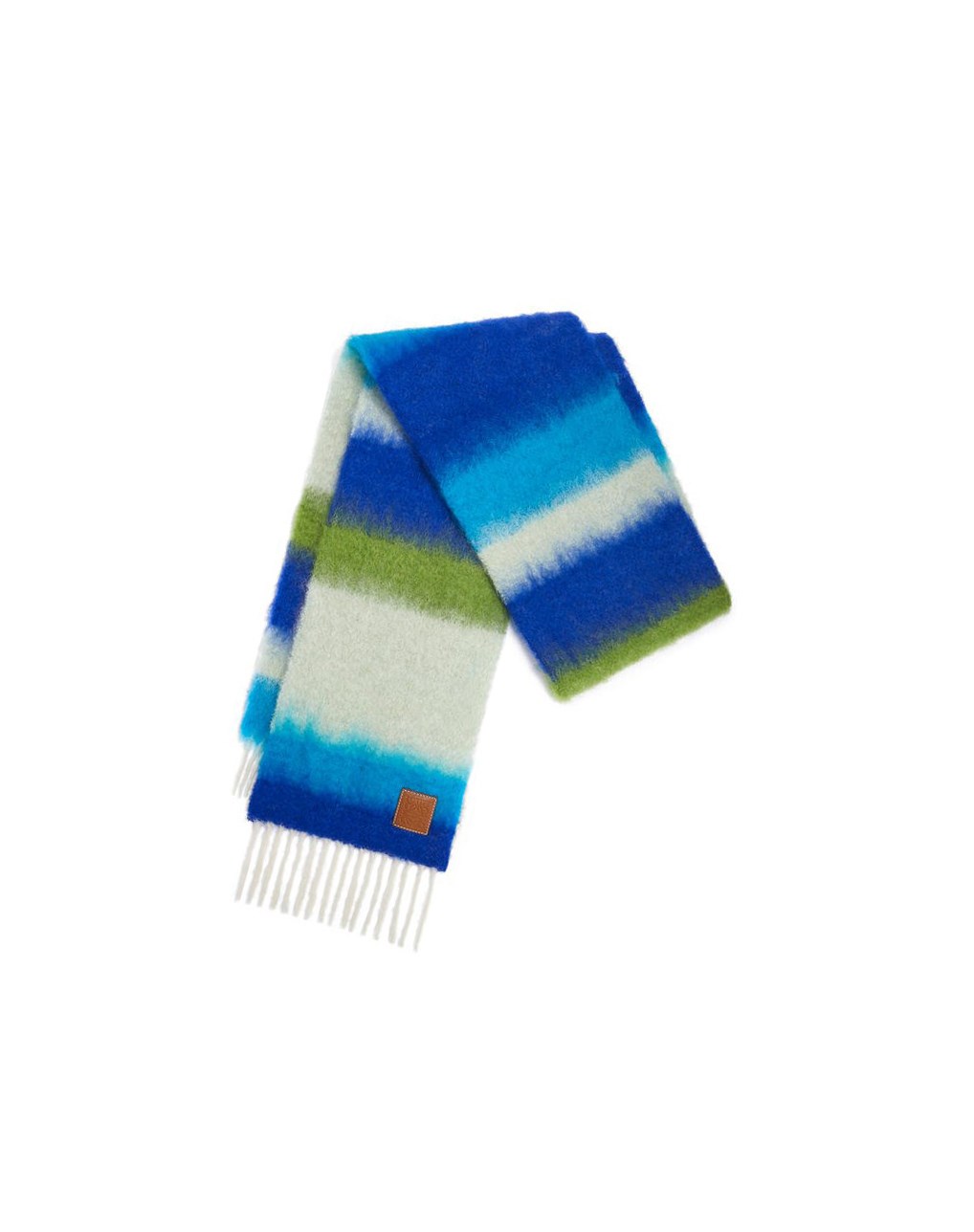 Loewe Stripe scarf in mohair Bleu Foncé Multicolore | 3620UNVSM