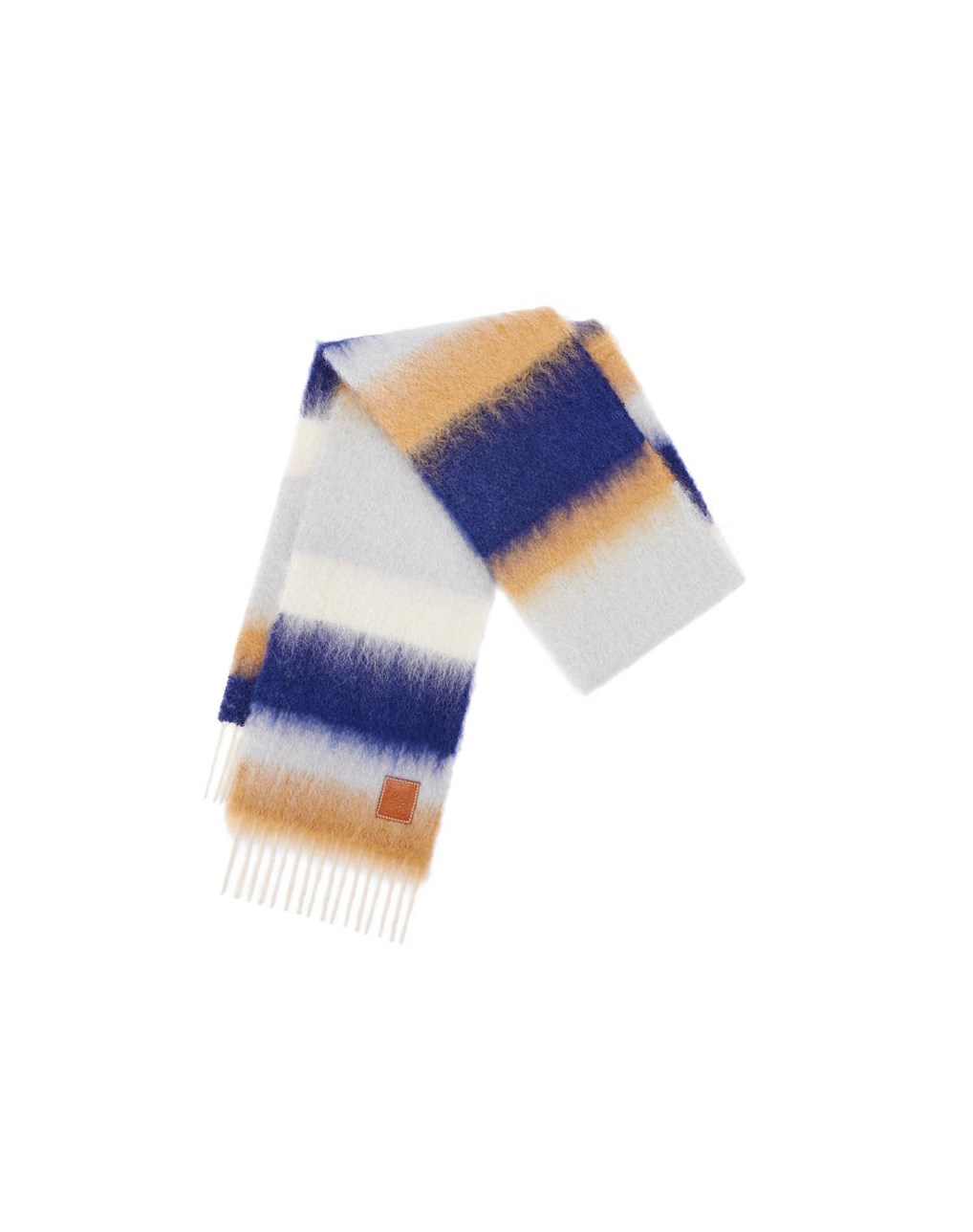 Loewe Stripe scarf in mohair Bleu Marine Bleu Multicolore | 1097PGZMN