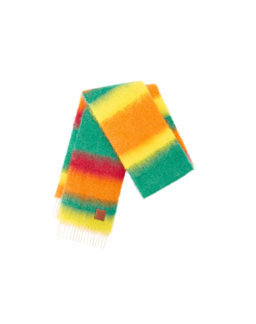 Loewe Stripe scarf in mohair Vert Multicolore | 2470CFIBZ