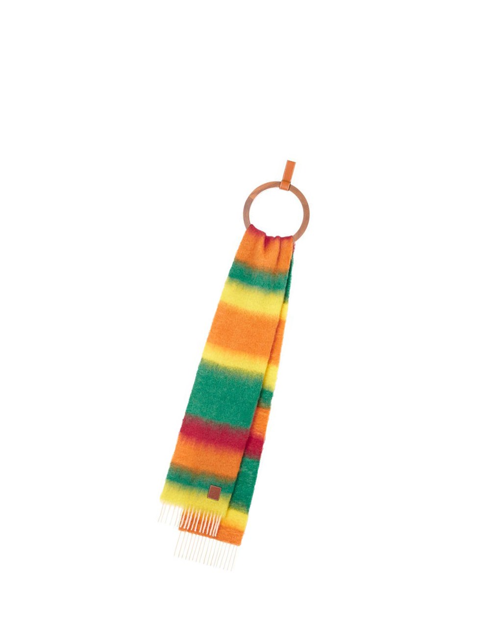 Loewe Stripe scarf in mohair Vert Multicolore | 2470CFIBZ