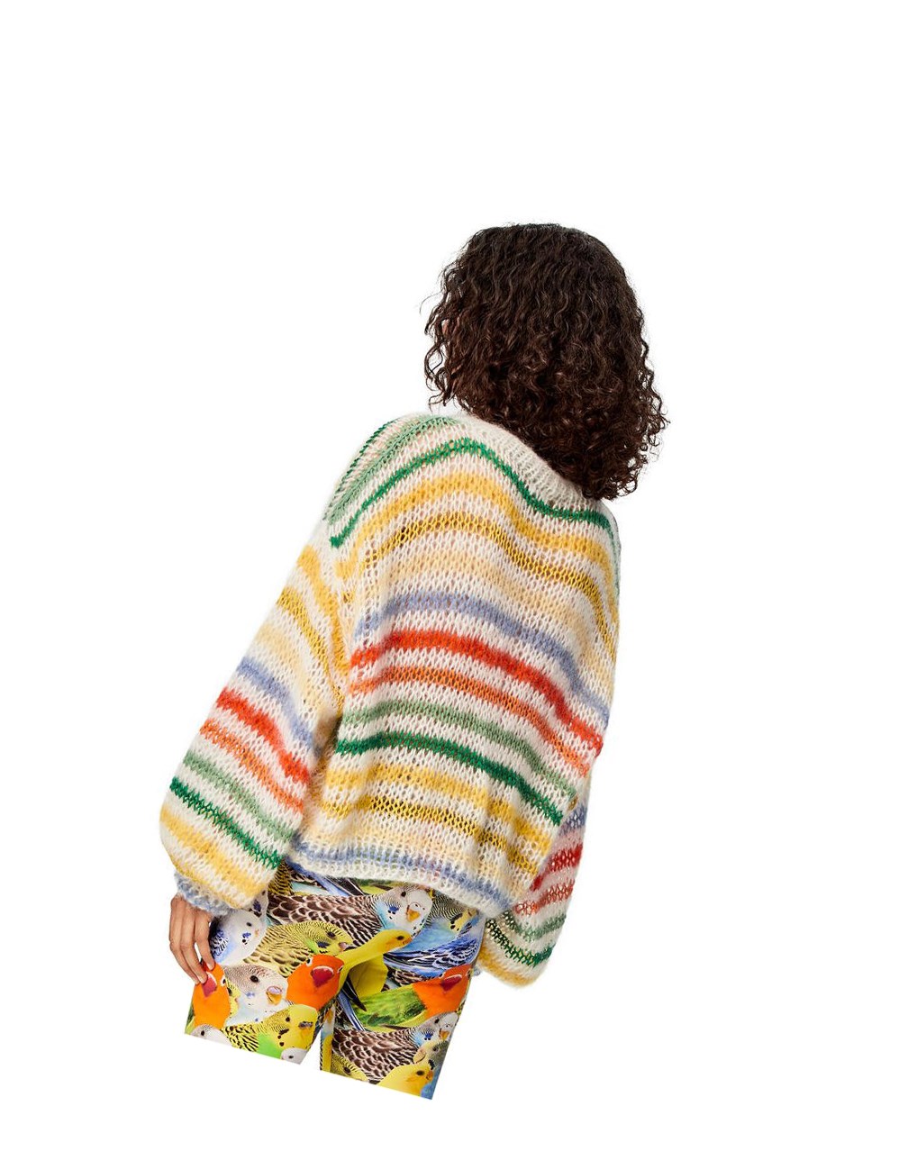 Loewe Stripe sweater in mohair Blanche Multicolore | 0571ERKBJ