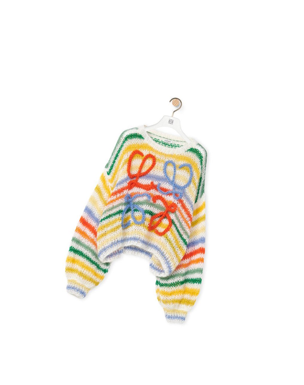 Loewe Stripe sweater in mohair Blanche Multicolore | 0571ERKBJ