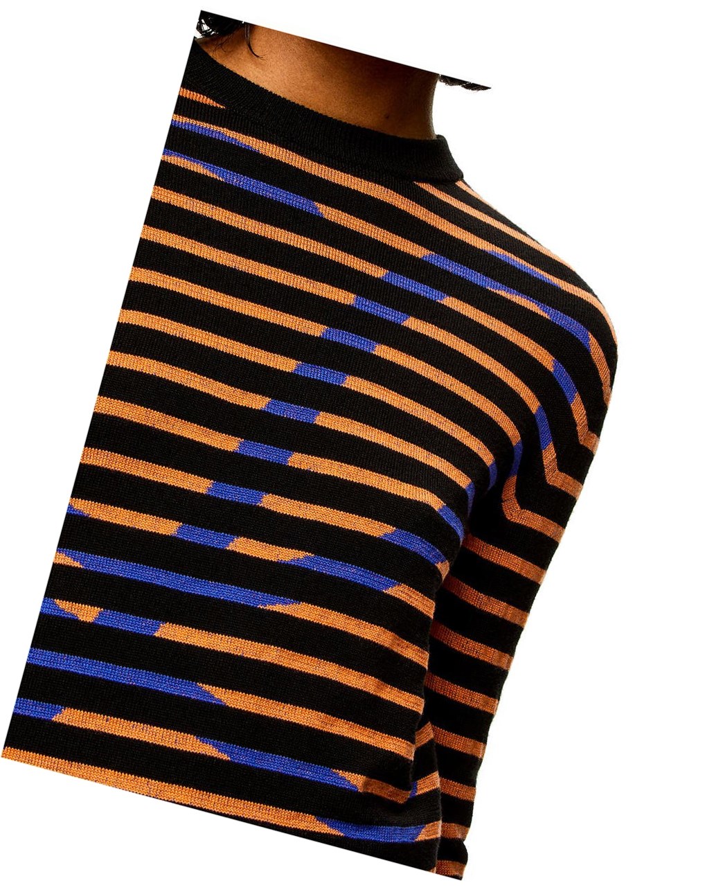 Loewe Striped logo sweater in wool Noir Orange | 3206GBWSH