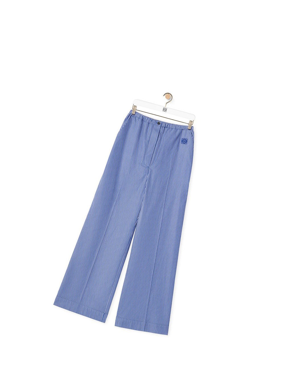 Loewe Striped pyjama trousers in cotton Bleu Blanche | 7158RIWPB