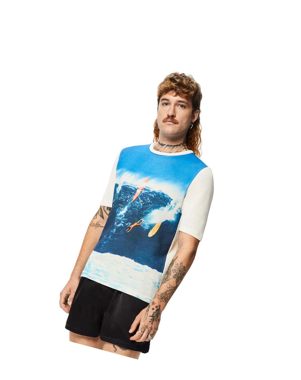 Loewe Surf print T-shirt in cotton Bleu Marine Bleu | 6154QFEBL