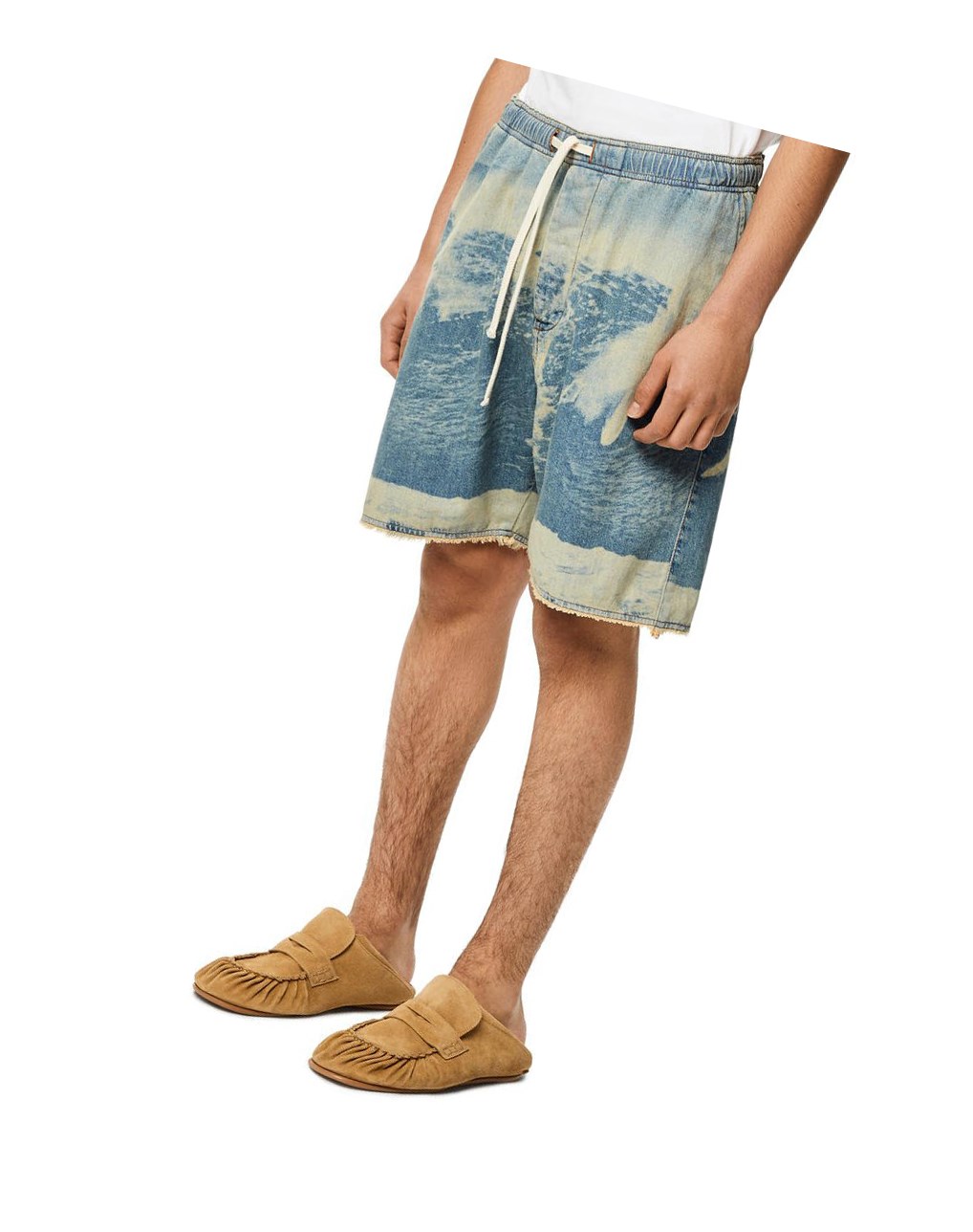 Loewe Surf print drawstring shorts in denim Bleu | 1064EDOLN