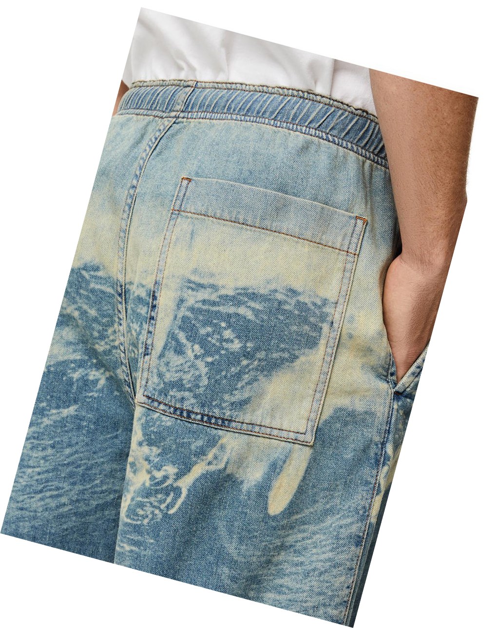 Loewe Surf print drawstring shorts in denim Bleu | 1064EDOLN