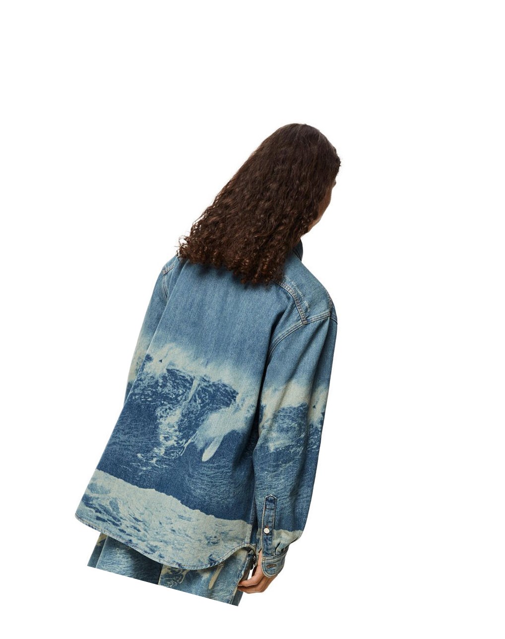 Loewe Surf print overshirt in denim Bleu | 9581KRAHN