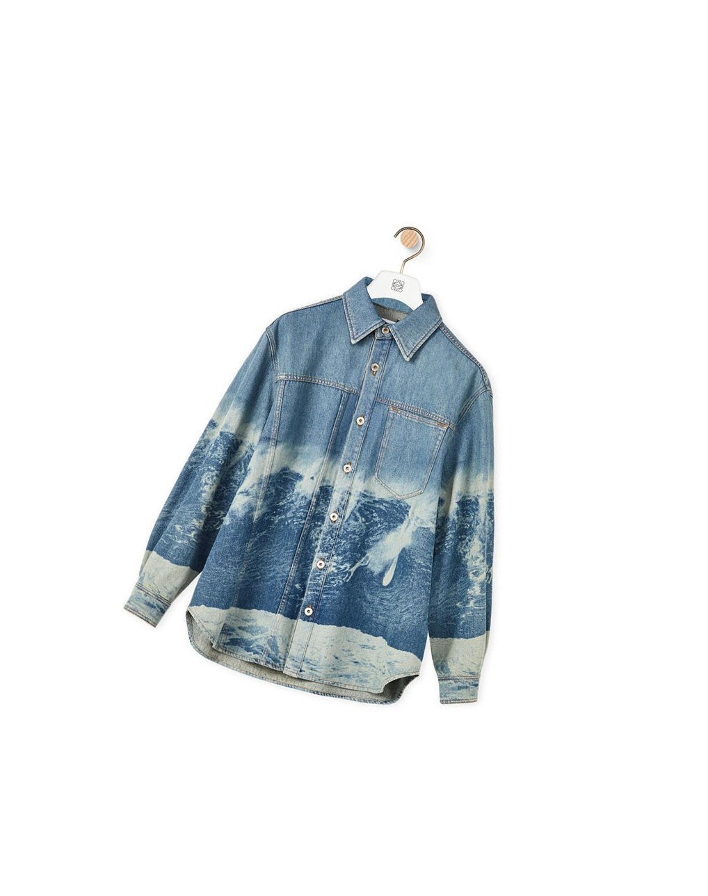 Loewe Surf print overshirt in denim Bleu | 9581KRAHN