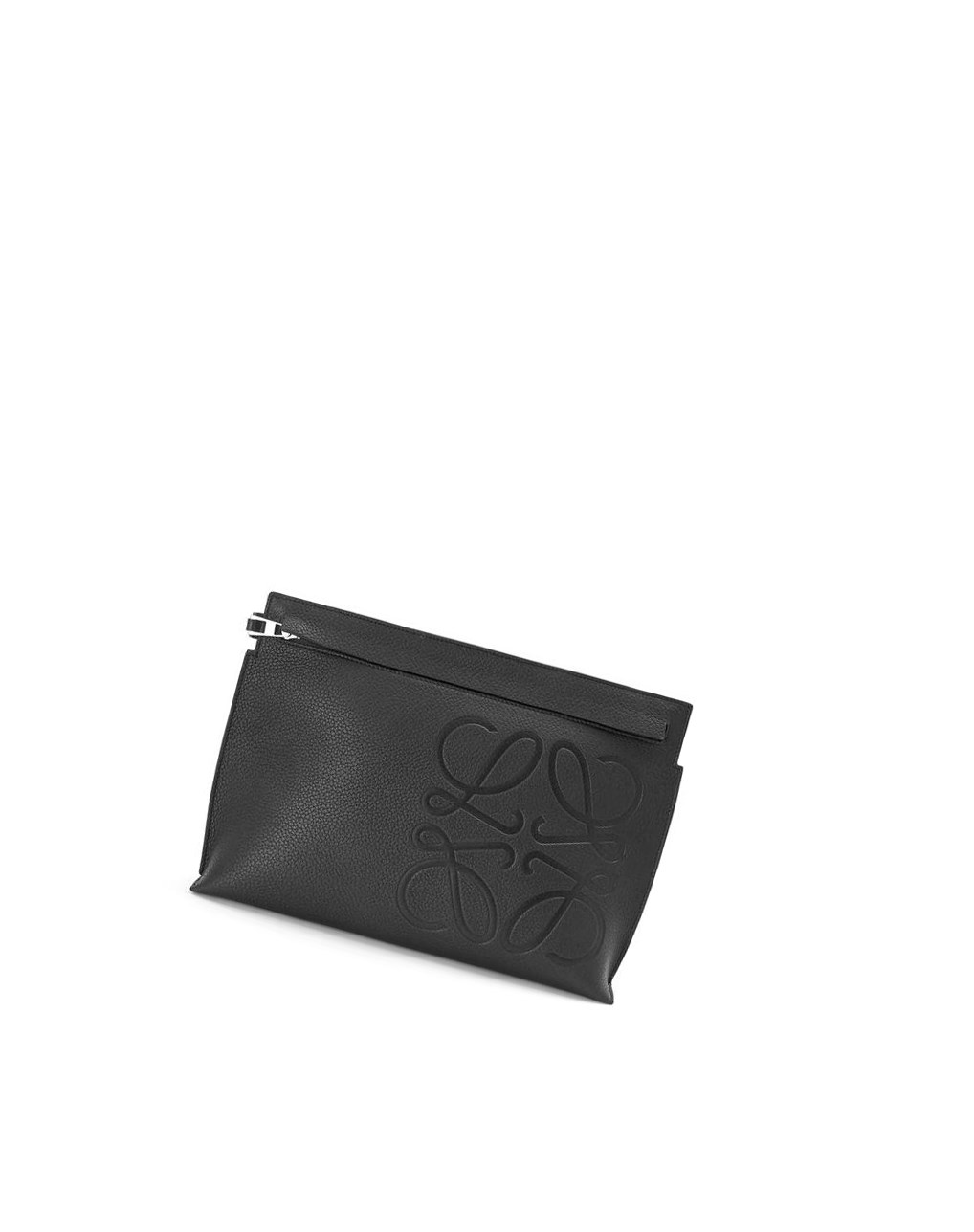 Loewe T Pouch in grained calfskin Noir | 2695WXQCT