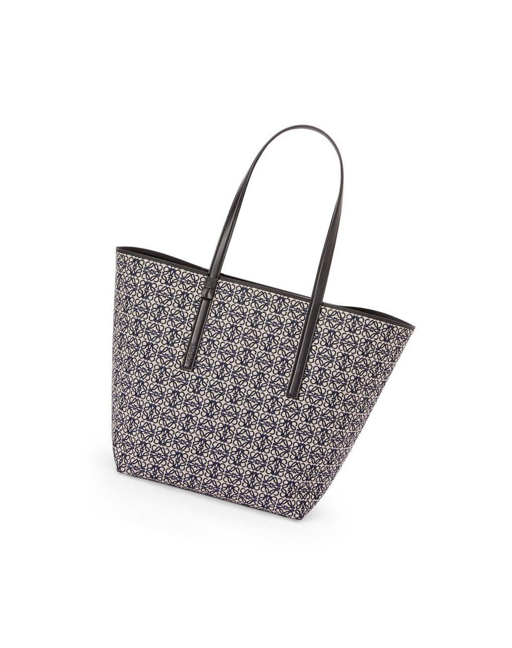 Loewe T Tote bag in Anagram jacquard and calfskin Bleu Marine Noir | 6329HDTVW