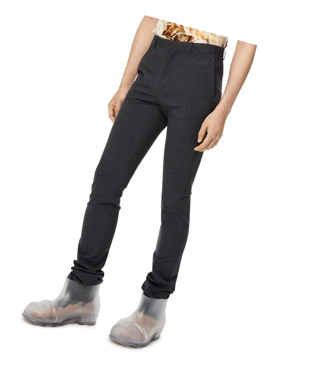 Loewe Tailored skinny trousers in wool Charcoal | 3658VQHUR