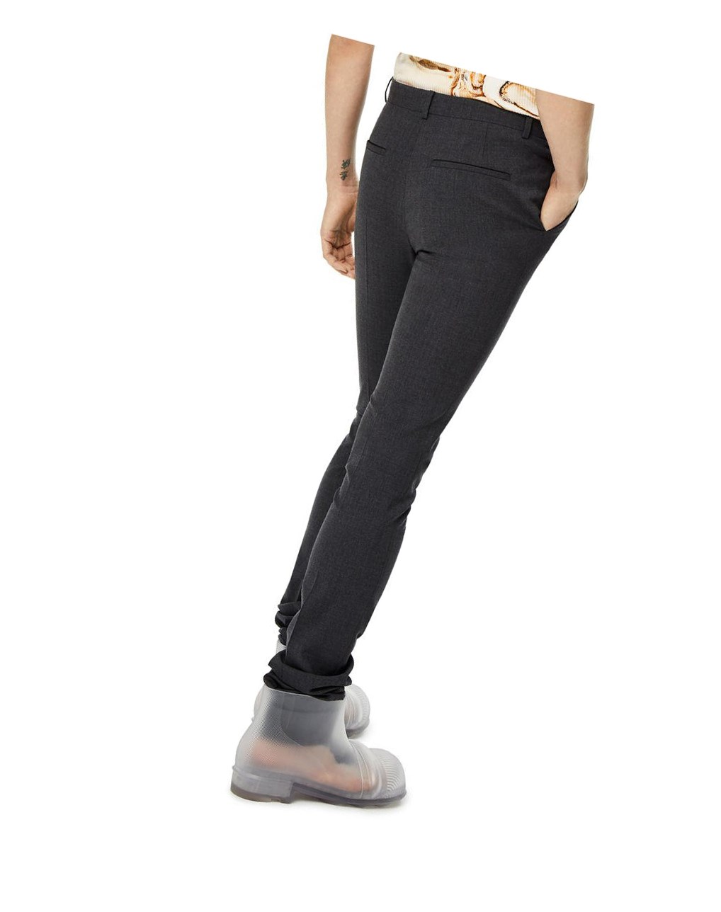 Loewe Tailored skinny trousers in wool Charcoal | 3658VQHUR