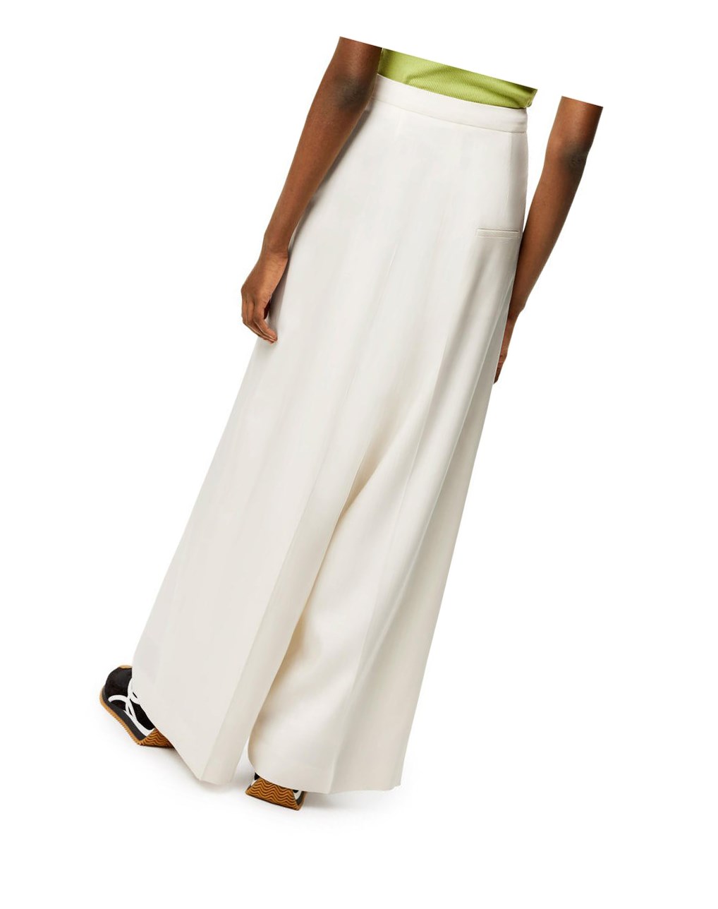 Loewe Tailored trousers in wool and silk Ivory | 8704EYDWQ