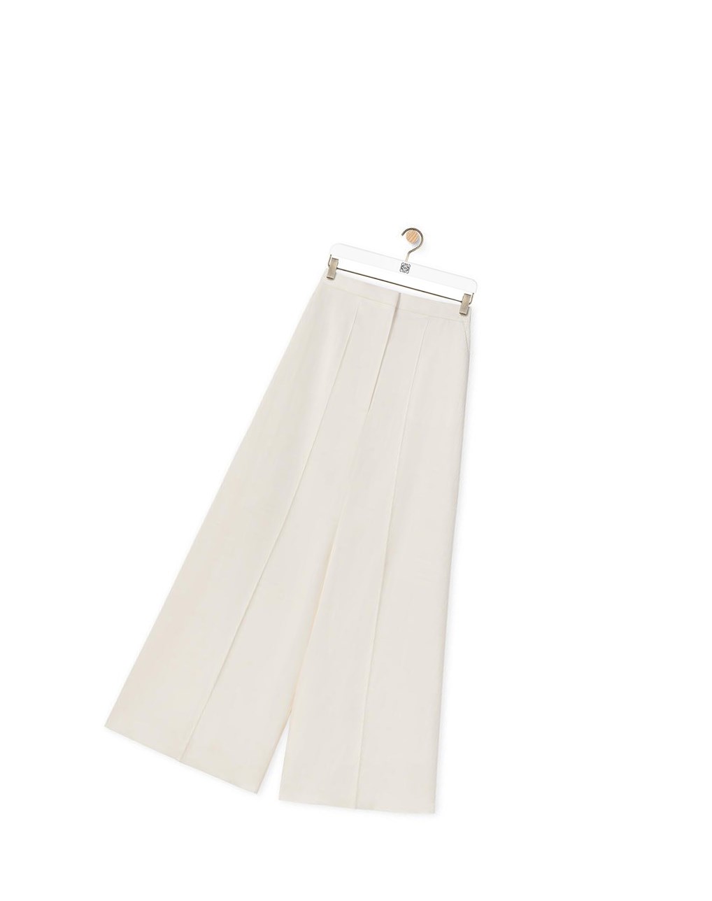 Loewe Tailored trousers in wool and silk Ivory | 8704EYDWQ