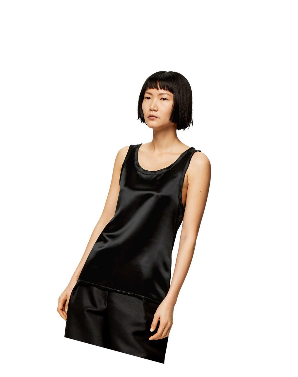 Loewe Tank top in satin Noir | 3615DPLZA