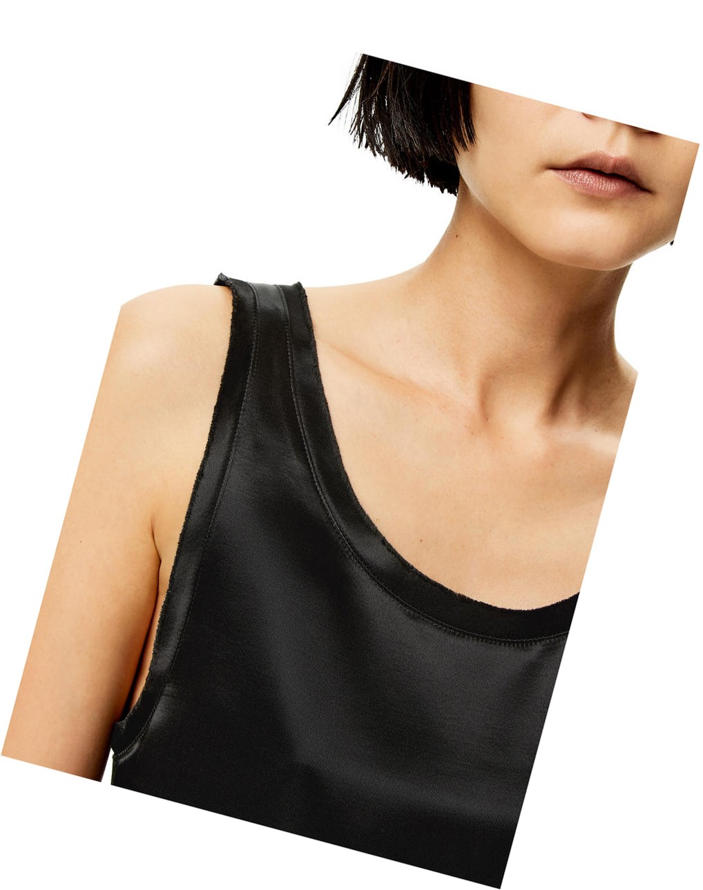 Loewe Tank top in satin Noir | 3615DPLZA